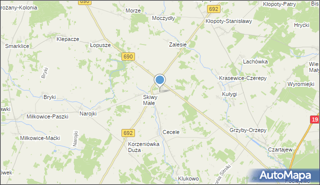 mapa Skiwy Duże, Skiwy Duże na mapie Targeo